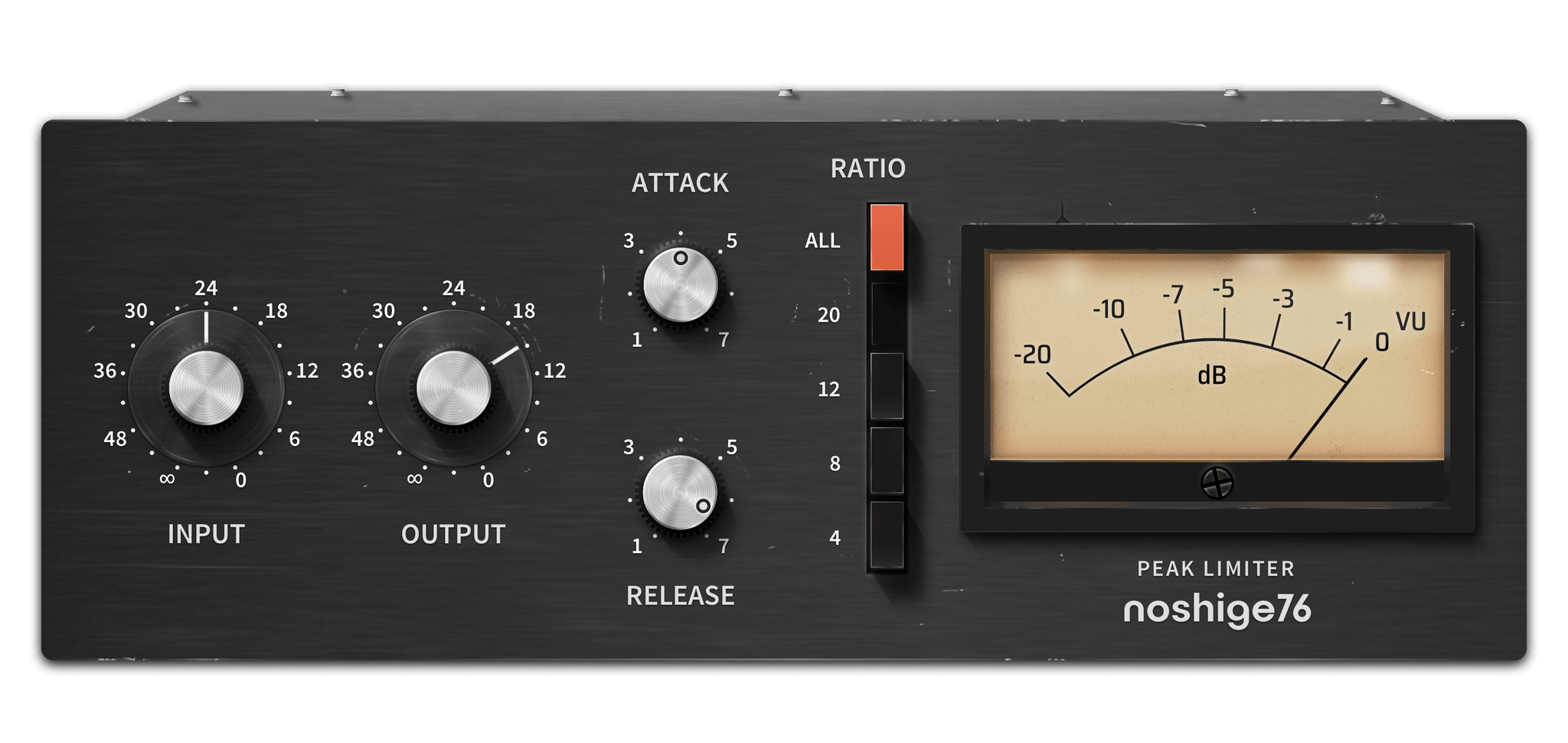noshige76 — AI-modeled FET-style compressor plugin UI